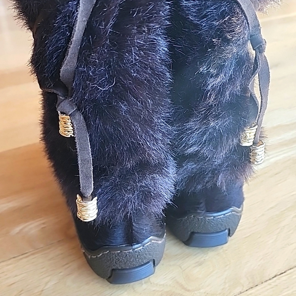 Oscar de la Renta Fur Sport Apres Ski Boots Women's Size 37 - Picture 6 of 12